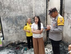 Diduga Korsleting Listrik Rumah Warga Binjai Terbakar, Polres Musi Rawas Sigap Meluncur ke TKP