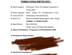 Bimtek Peningkatan Kapasitas BPD di Palembang Dipertanyakan Sumber Dana Dan Aturan 