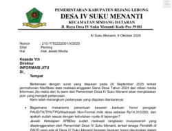 Klarifikasi Dana Desa IV Suku Menanti Tahun 2024: Banyak Jawaban, Minim Bukti Fisik