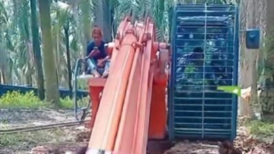 Ilegal Driling Semakin Menggila di Keluang, Alat Berat Dikerahkan Sumur Minyak Ilegal Dibuka Kembali