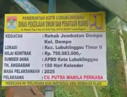 Rehabilitasi Jembatan Gantung di Kelurahan Dempo Lubuklinggau Disorot, Kualitas Pekerjaan Dipertanyakan