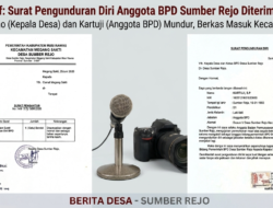 Tindak Lanjut Dugaan Rangkap Jabatan P3K BBWS Sumatera VIII, Kartuji Akhirnya Tunjukkan Surat Pengunduran Diri dari BPD Desa Sumber Rejo